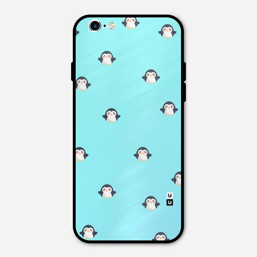 Penguins Pattern Print Metal Back Case for iPhone 6 6s