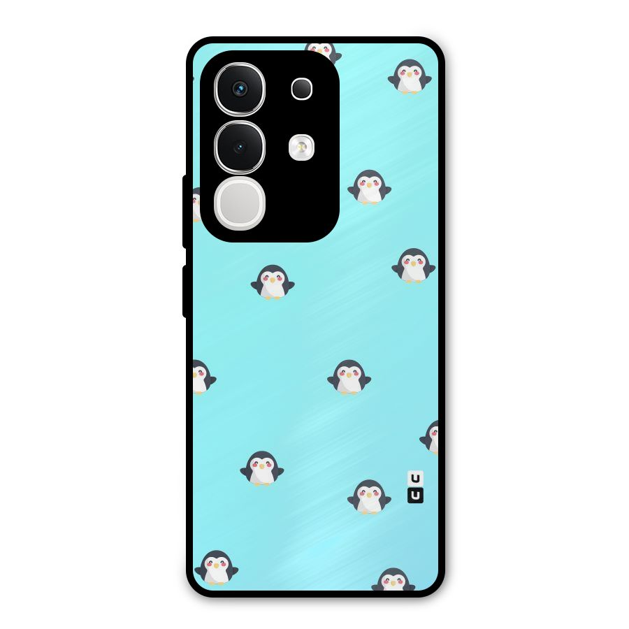 Penguins Pattern Print Metal Back Case for iQOO Z10x