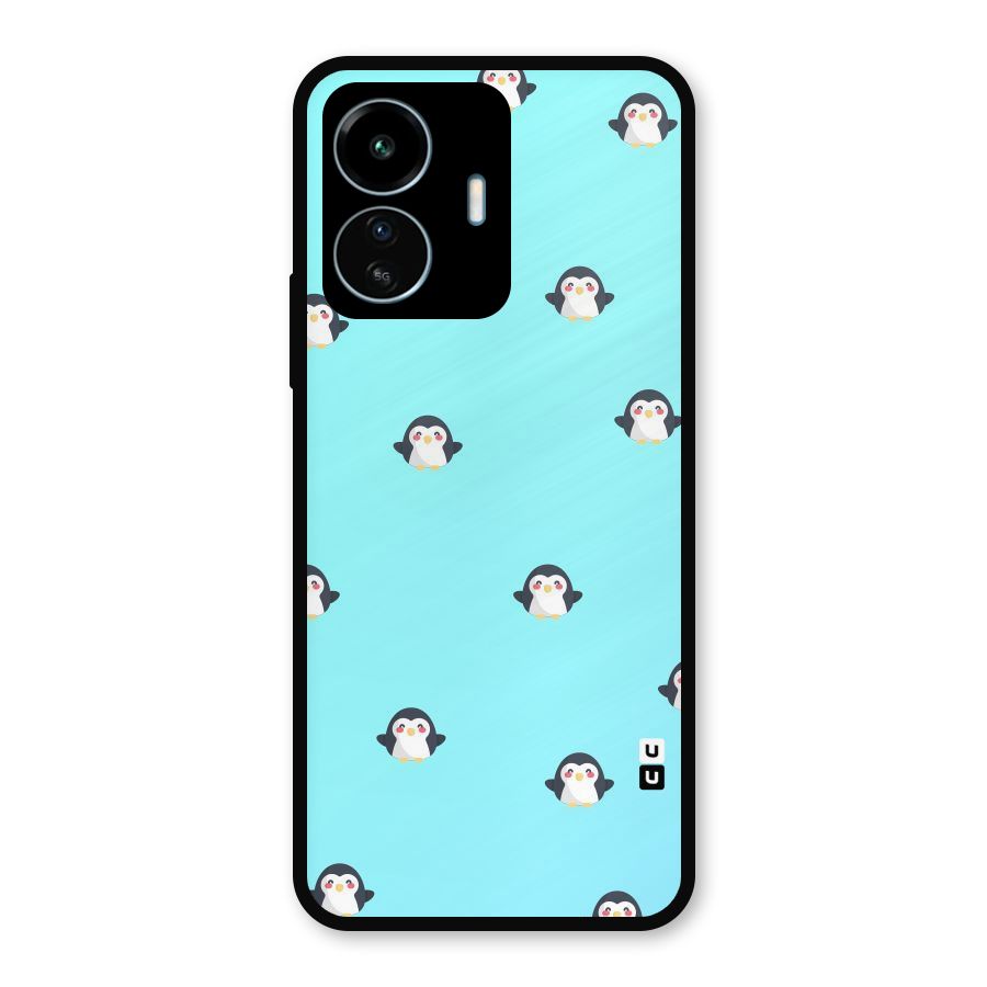Penguins Pattern Print Metal Back Case for vivo iQOO Z6 Lite 5G