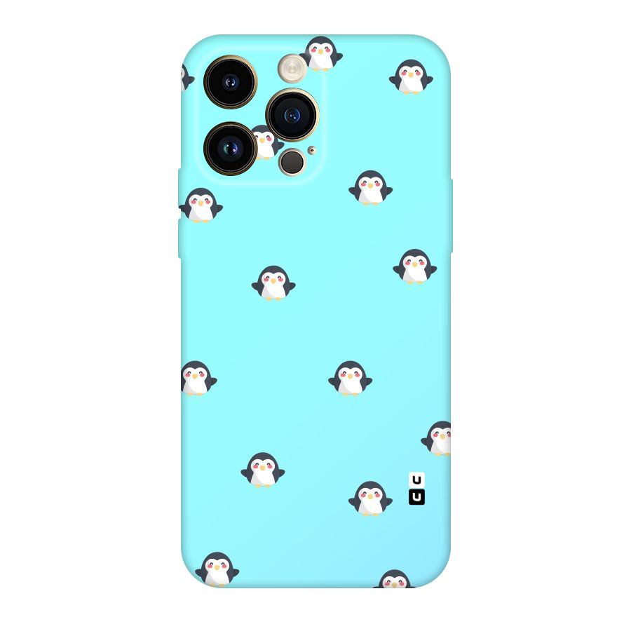 Penguins Pattern Print Original Polycarbonate Back Case for iPhone 14 Pro Max