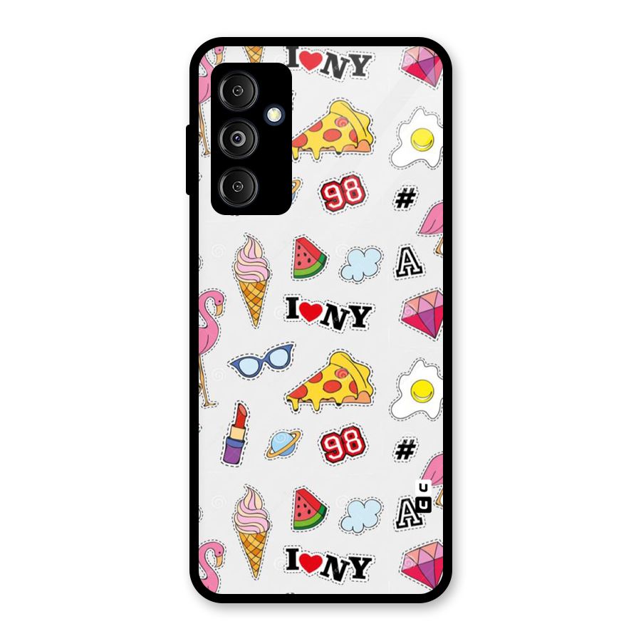 Personnel Quirk Glass Back Case for Galaxy M14 5G