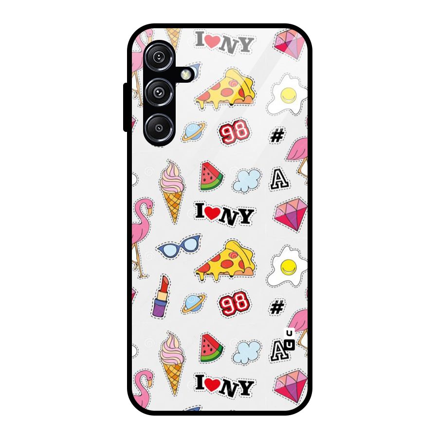 Personnel Quirk Glass Back Case for Galaxy M34 5G