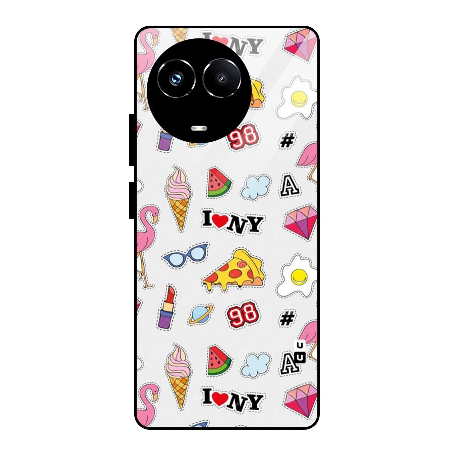 Personnel Quirk Glass Back Case for Realme 11X
