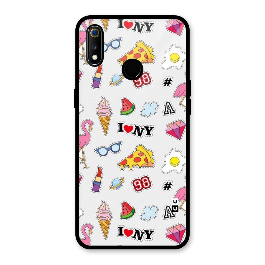 Personnel Quirk Glass Back Case for Realme 3