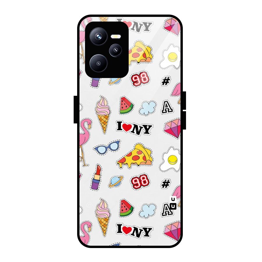 Personnel Quirk Glass Back Case for Realme C35