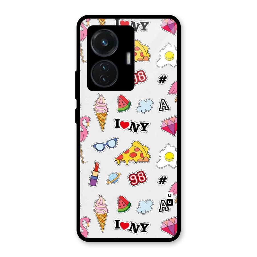 Personnel Quirk Glass Back Case for Vivo T1 44W