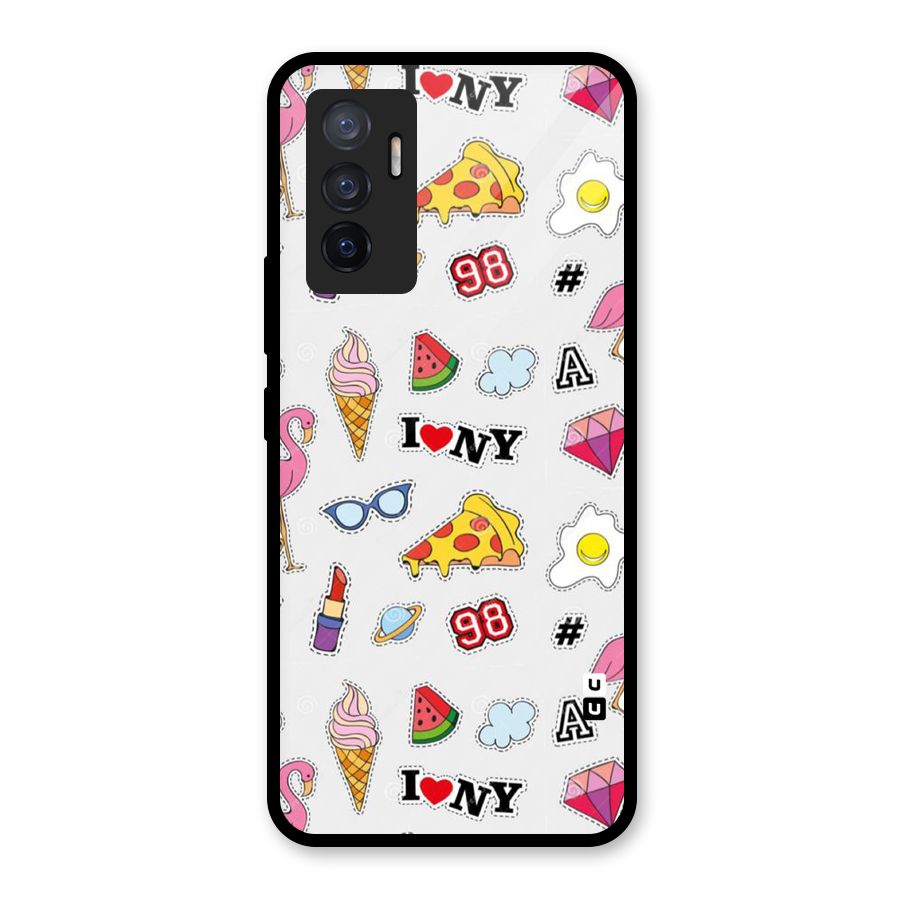Personnel Quirk Glass Back Case for Vivo V23e