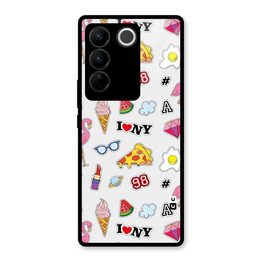 Personnel Quirk Glass Back Case for Vivo V27