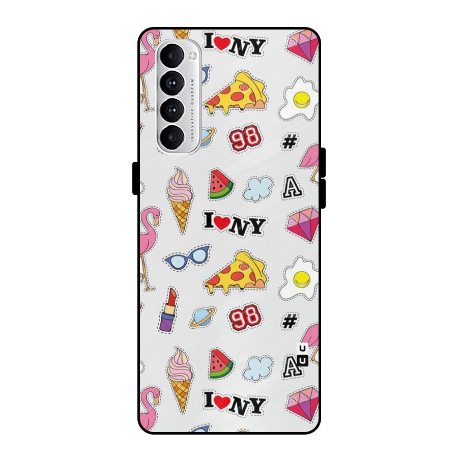 Personnel Quirk Metal Back Case for Oppo Reno4 Pro