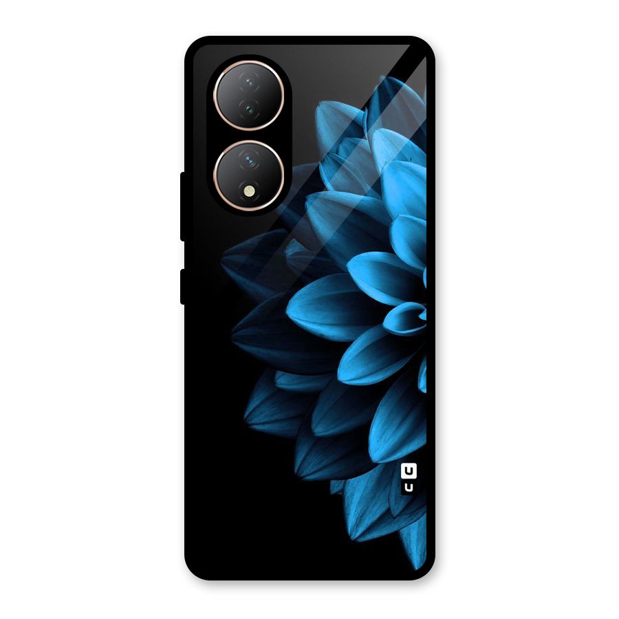 Petals In Blue Glass Back Case for Vivo Y100A