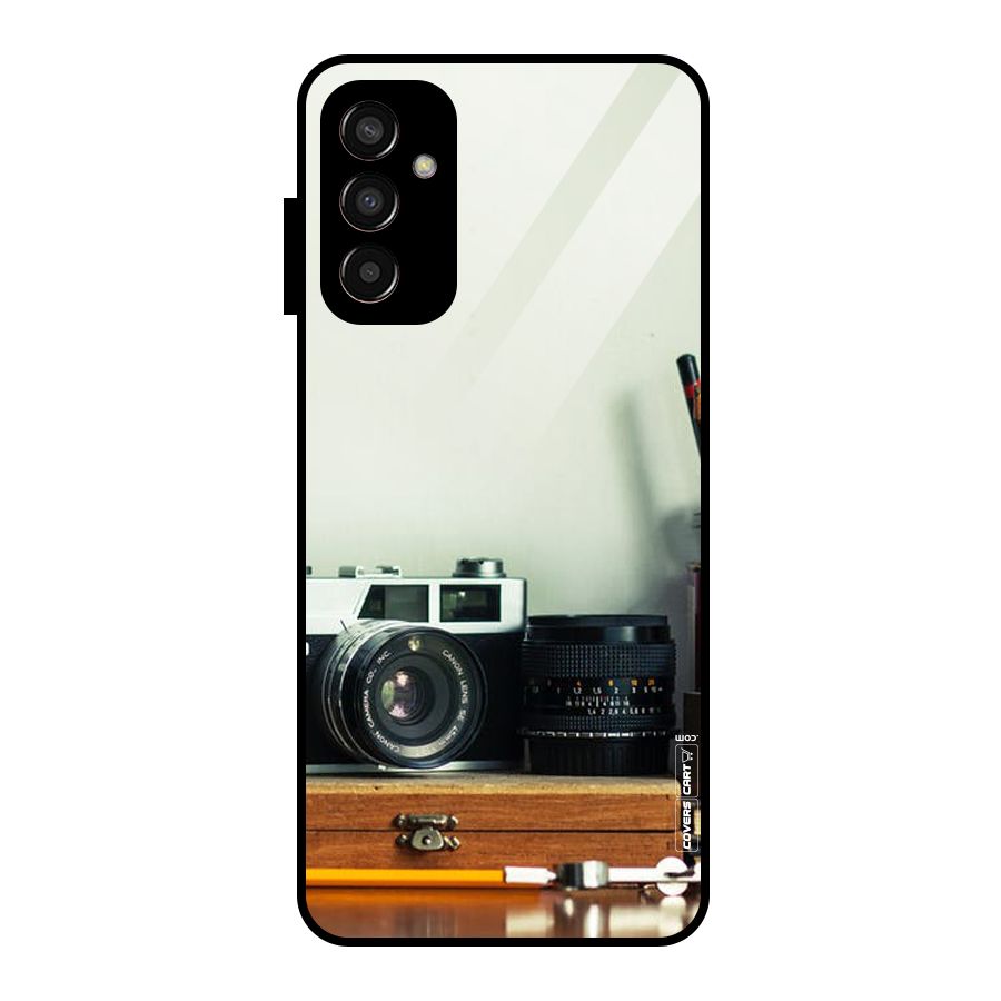 Photographer Desk Glass Back Case for Galaxy F13