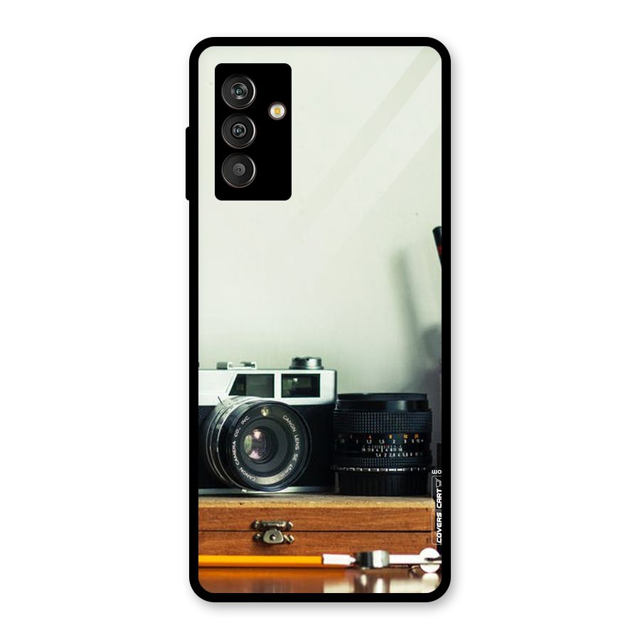Photographer Desk Glass Back Case for Galaxy M13