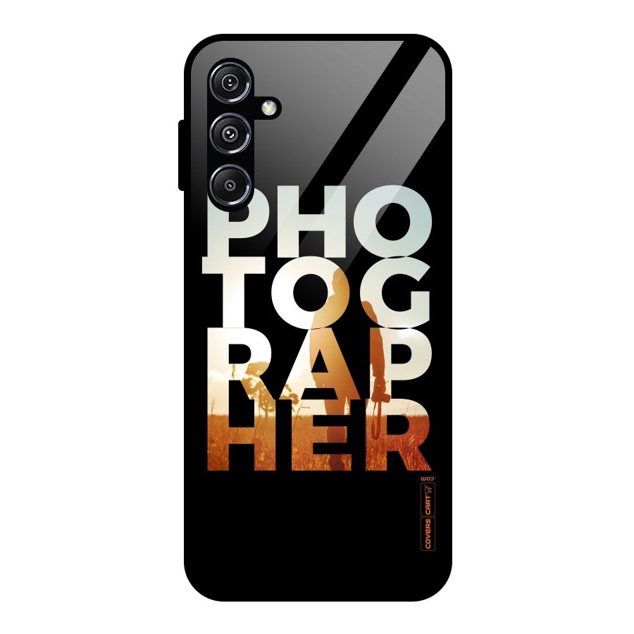 Photographer Typography Glass Back Case for Galaxy M34 5G