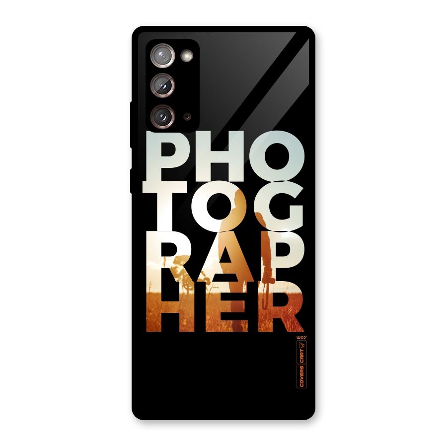Photographer Typography Glass Back Case for Galaxy Note 20