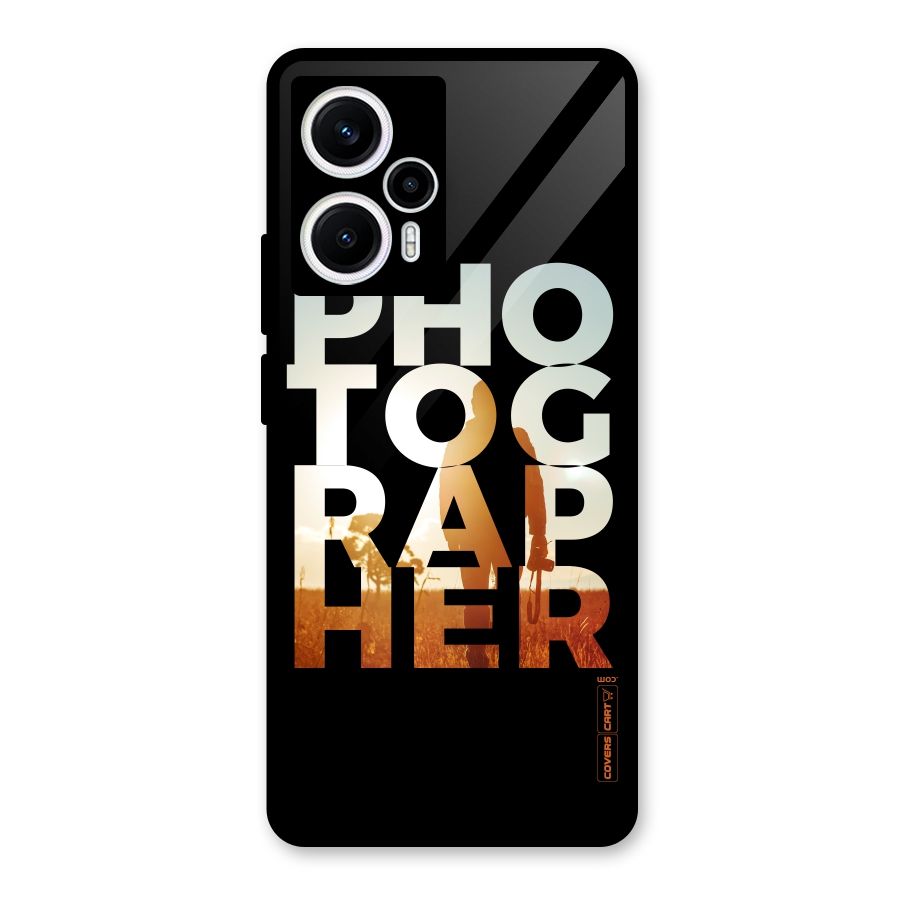 Photographer Typography Glass Back Case for Poco F5
