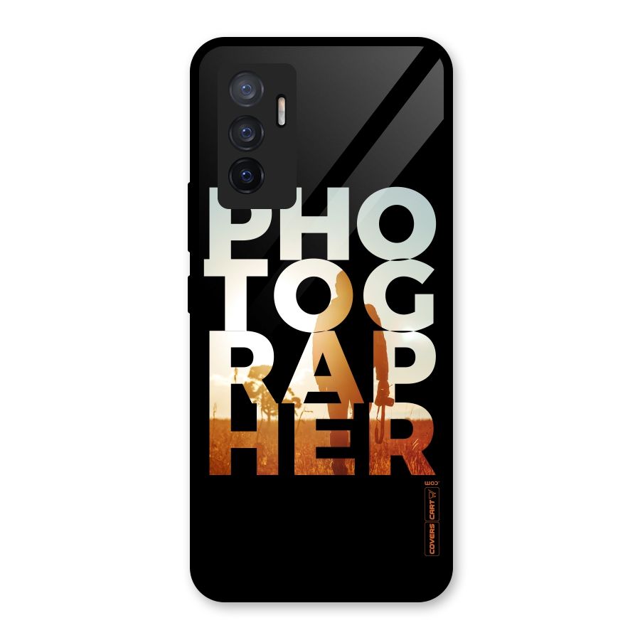 Photographer Typography Glass Back Case for Vivo V23e