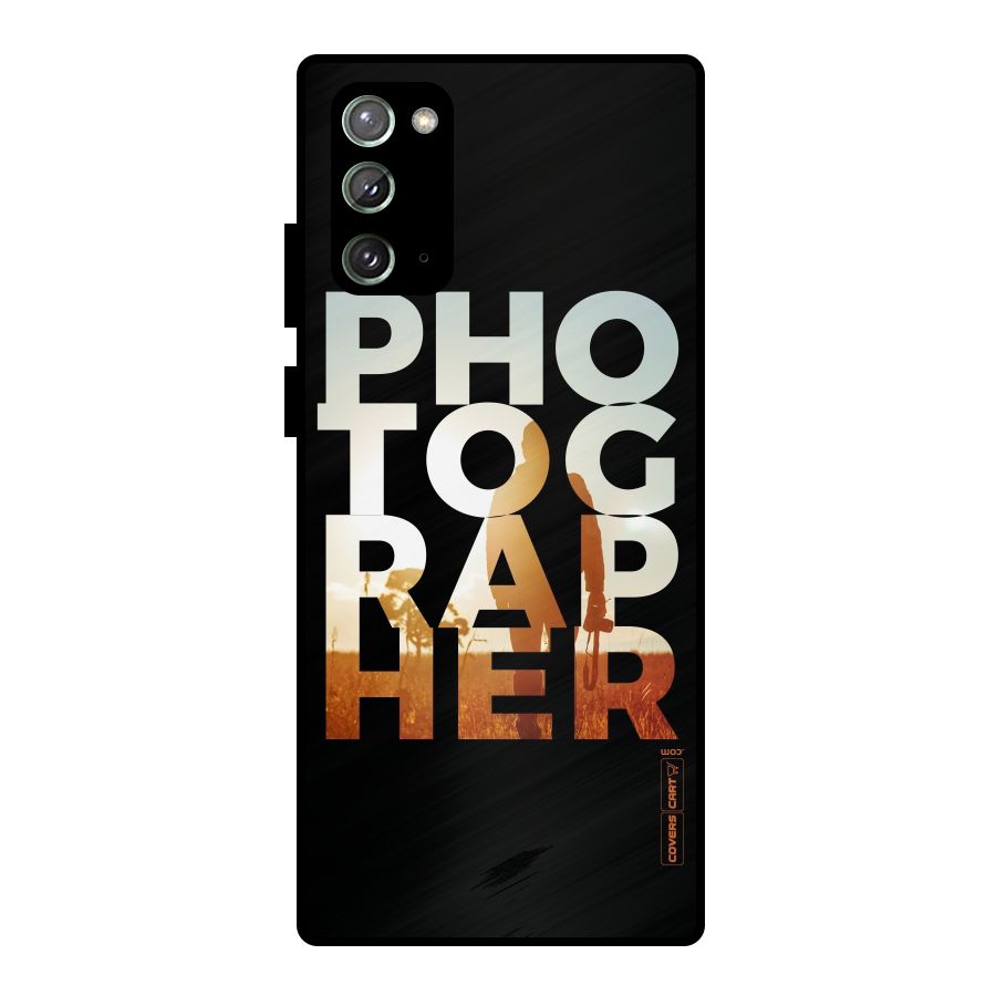 Photographer Typography Metal Back Case for Galaxy Note 20