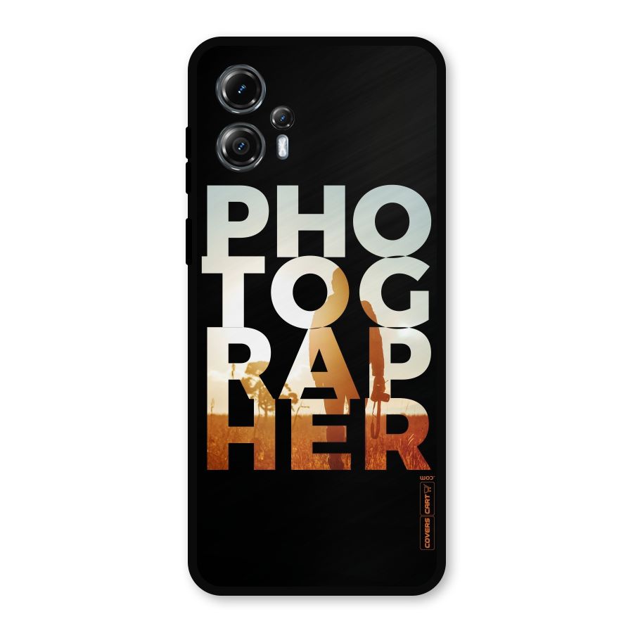 Photographer Typography Metal Back Case for Moto G13
