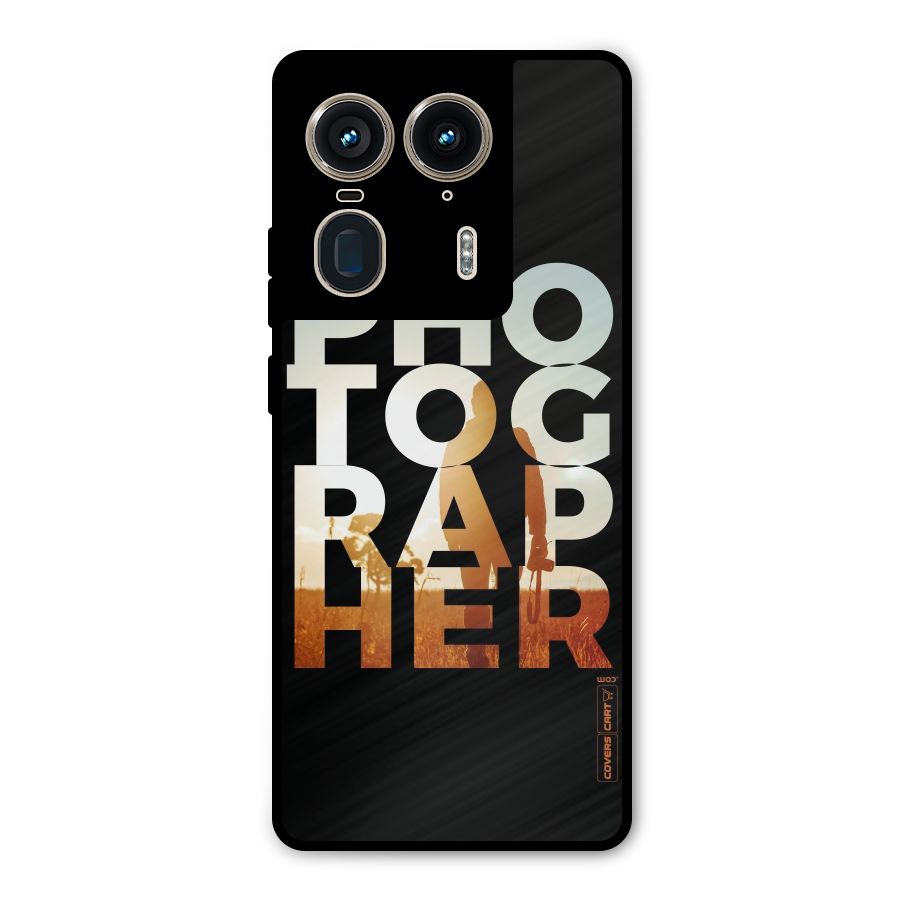Photographer Typography Metal Back Case for Motorola Edge 50 Ultra