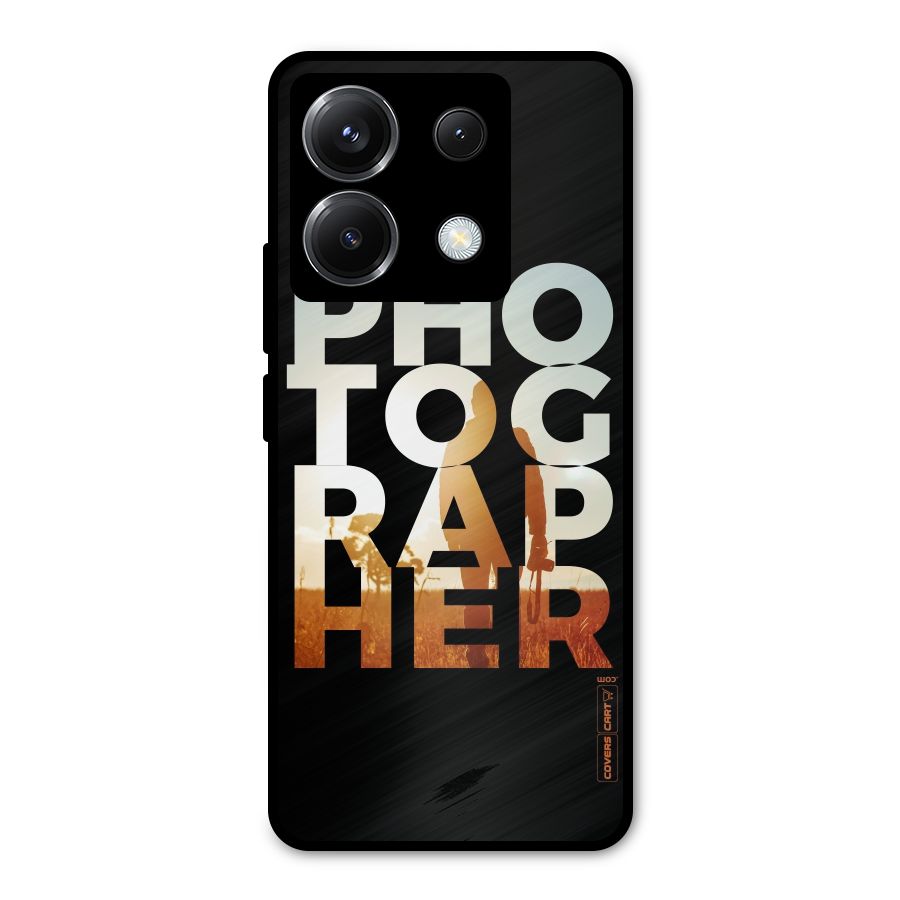 Photographer Typography Metal Back Case for Poco X6