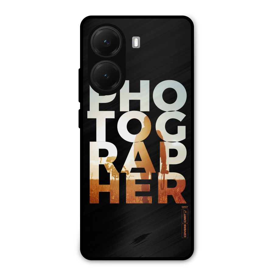 Photographer Typography Metal Back Case for Poco X7 Pro