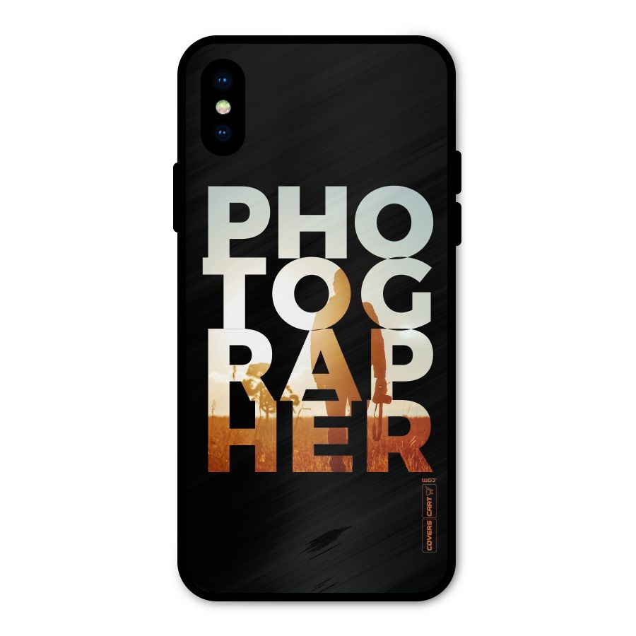 Photographer Typography Metal Back Case for iPhone X