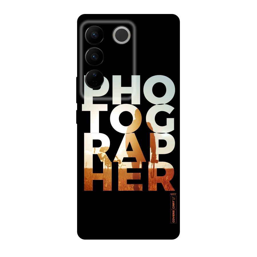 Photographer Typography Original Polycarbonate Back Case for Vivo V27