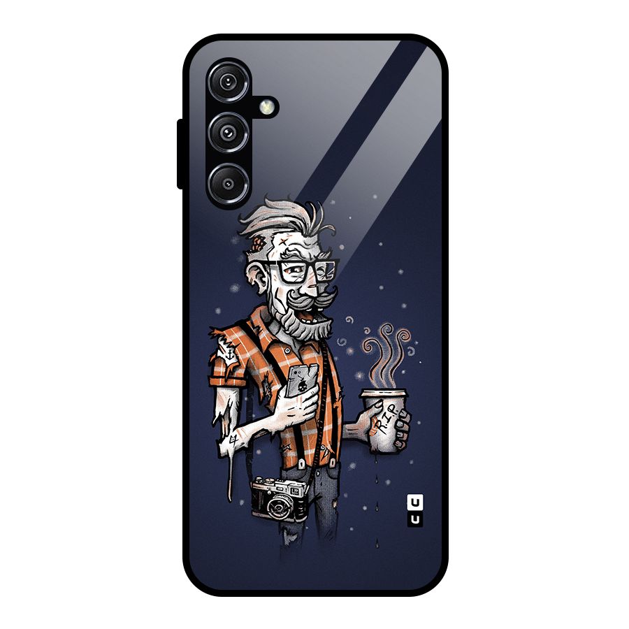 Photographer illustration Glass Back Case for Galaxy M34 5G