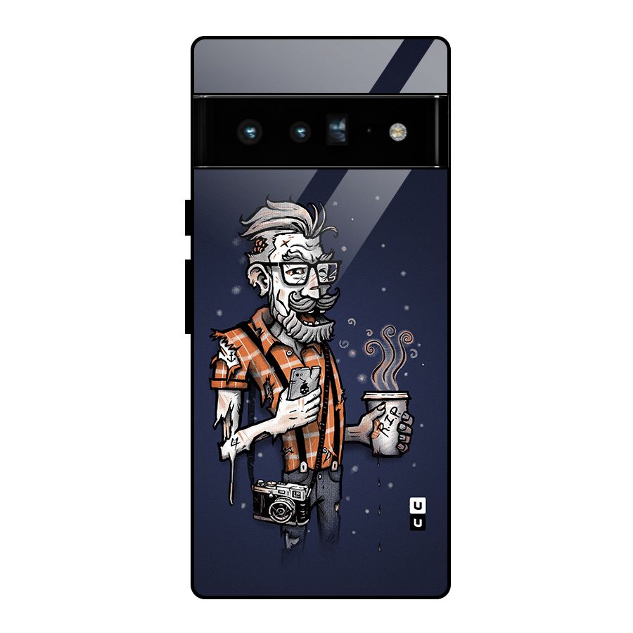 Photographer illustration Glass Back Case for Google Pixel 6 Pro