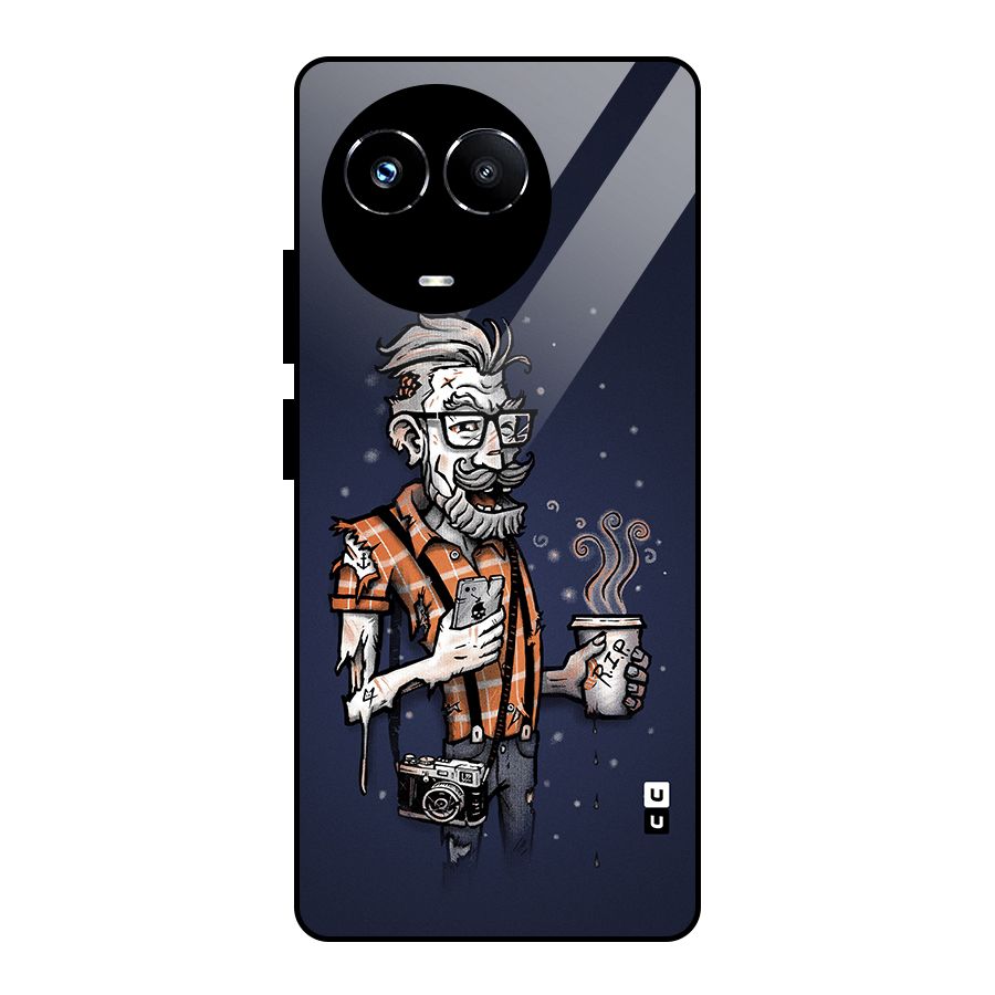 Photographer illustration Glass Back Case for Realme 11X