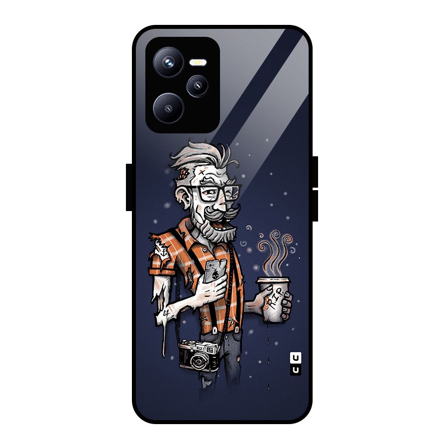 Photographer illustration Glass Back Case for Realme C35