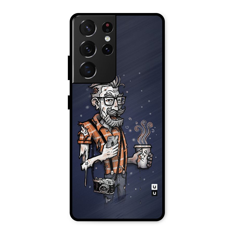 Photographer illustration Metal Back Case for Galaxy S21 Ultra 5G