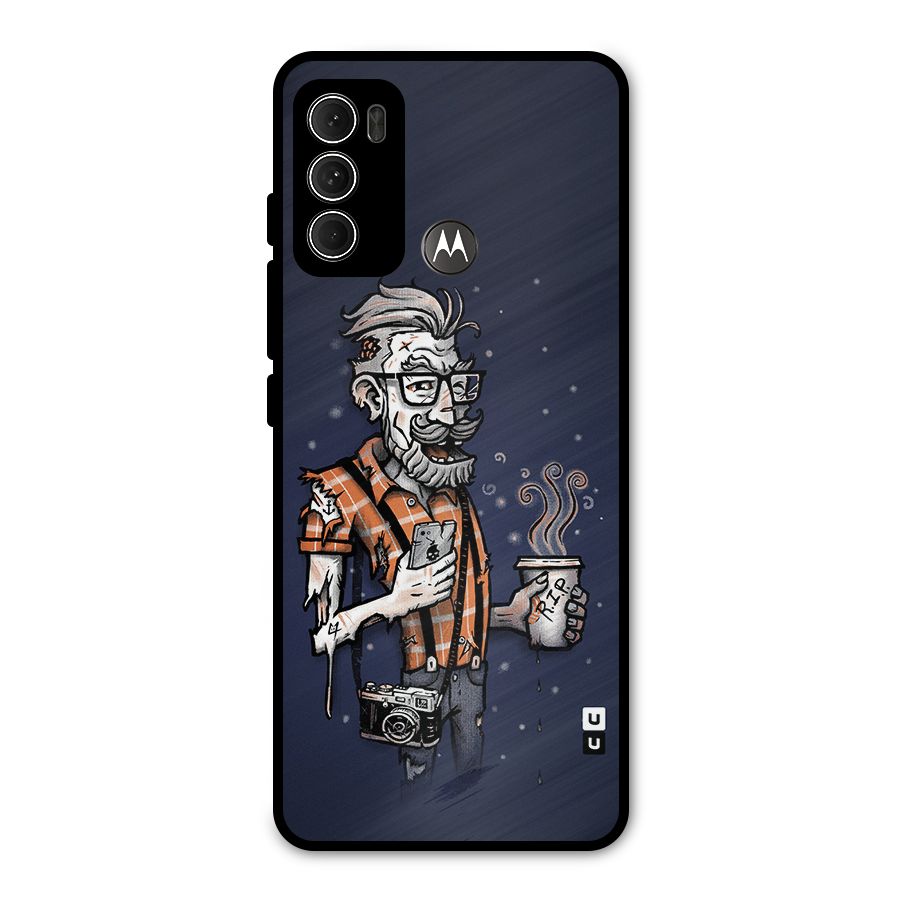Photographer illustration Metal Back Case for Moto G60
