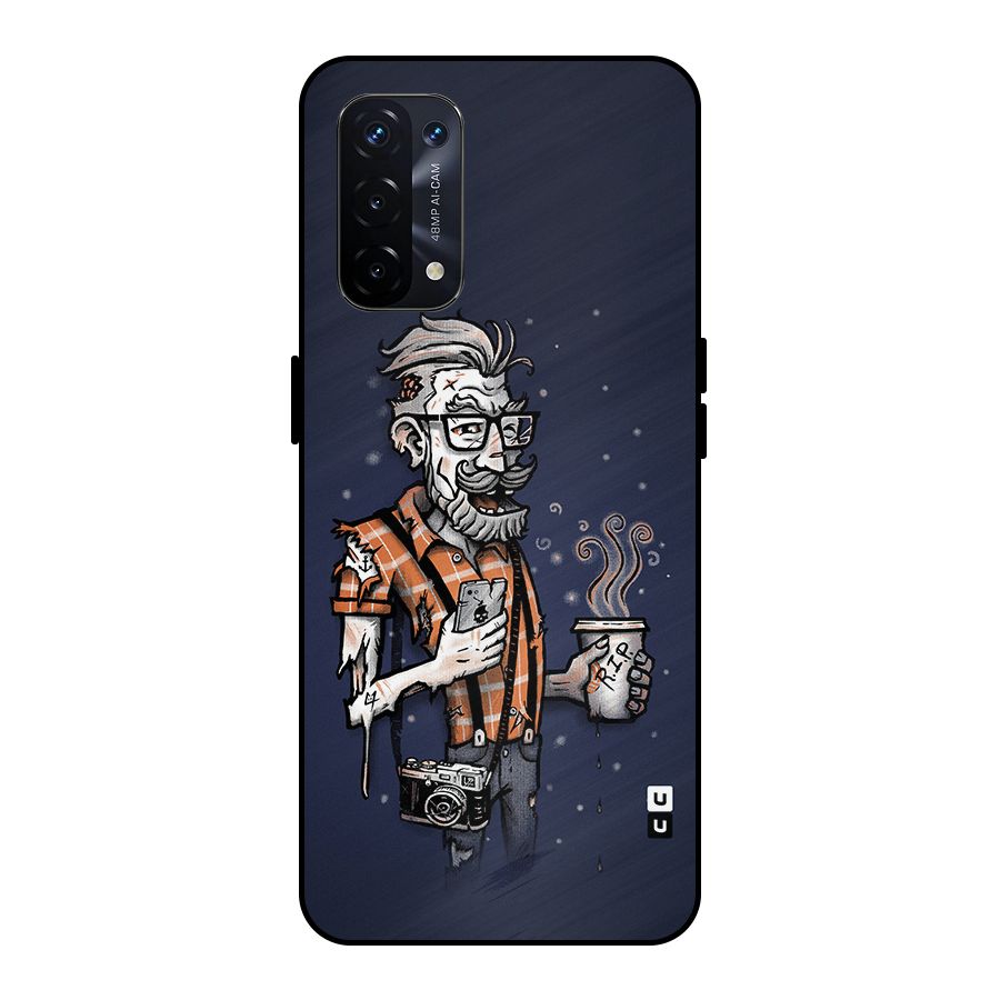 Photographer illustration Metal Back Case for Oppo A74 5G