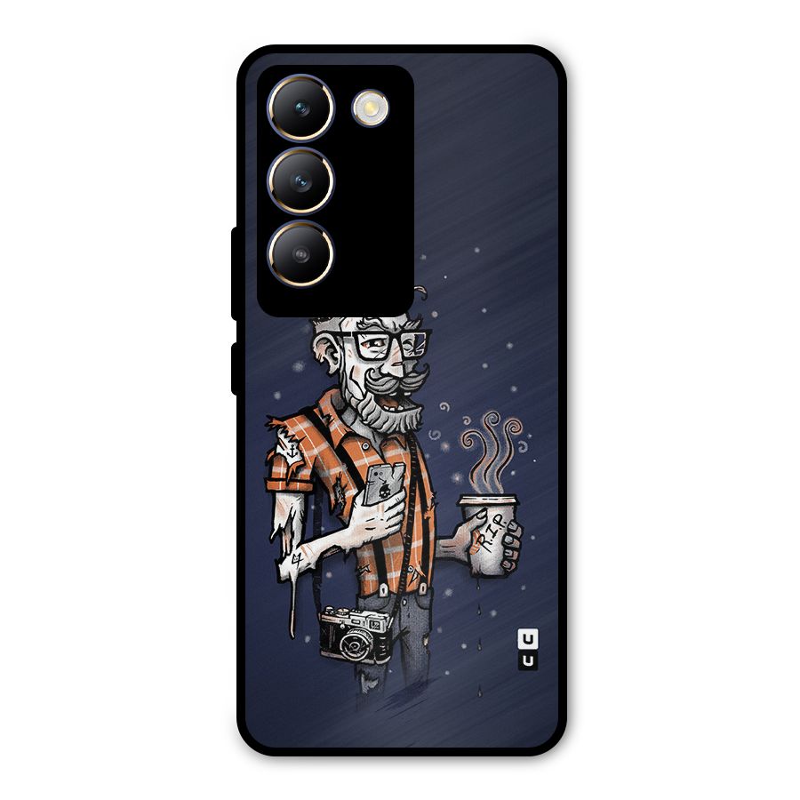 Photographer illustration Metal Back Case for Vivo T3 5G