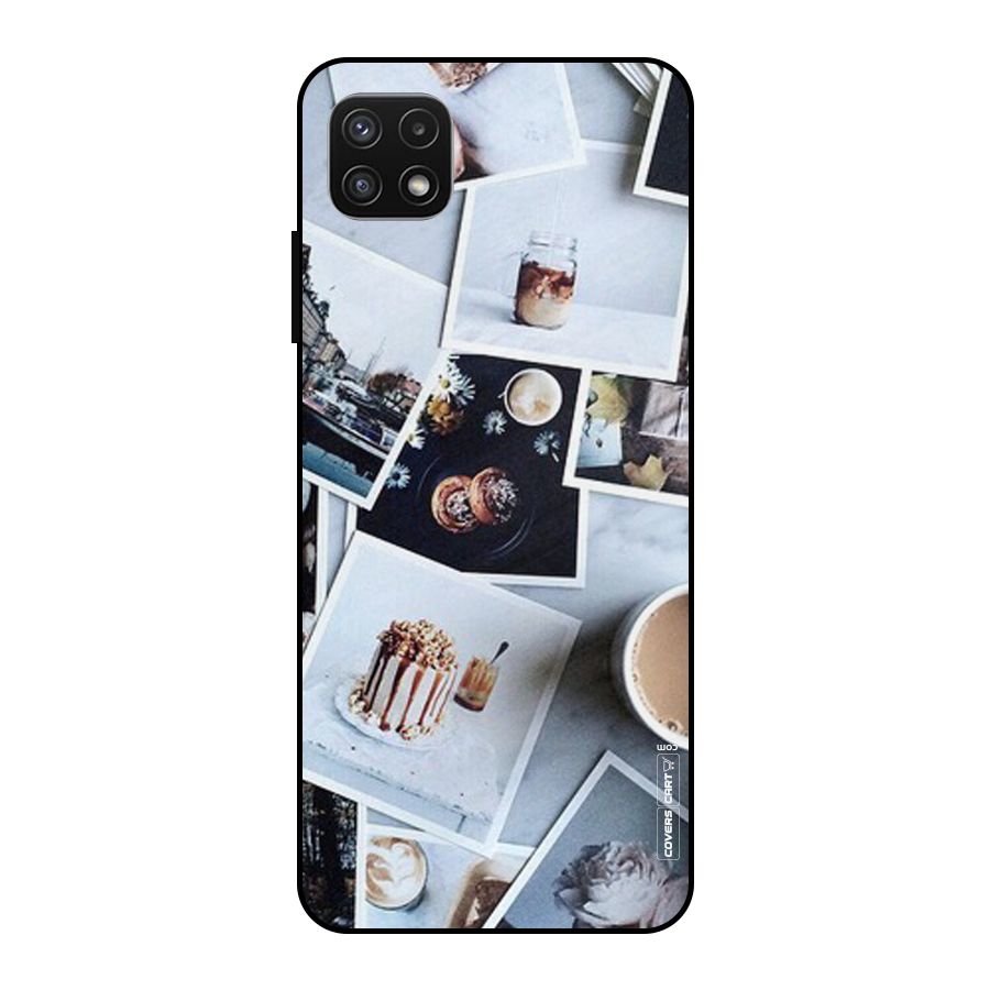 Pictures Coffee Metal Back Case for Galaxy A22 5G
