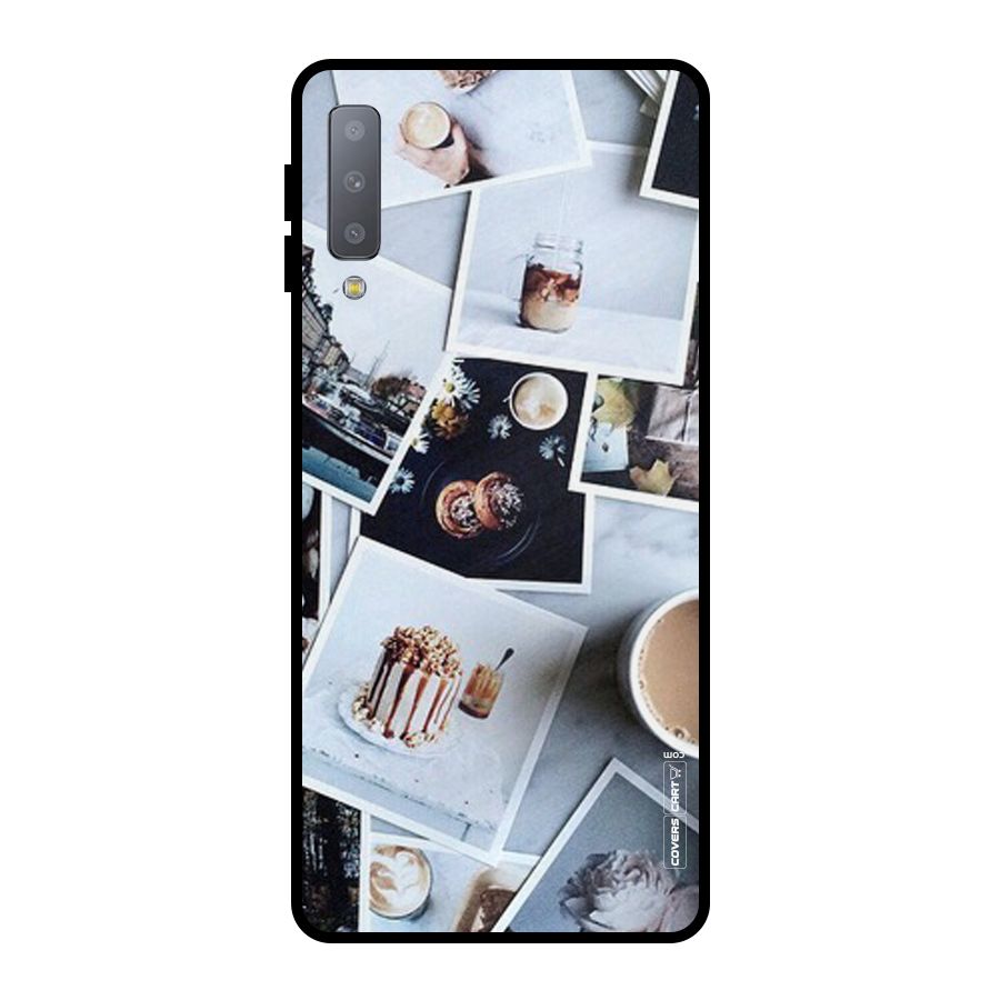 Pictures Coffee Metal Back Case for Galaxy A7 (2018)