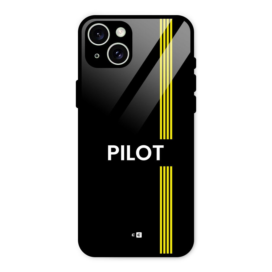 Pilot Stripes Glass Back Case for iPhone 15 Plus