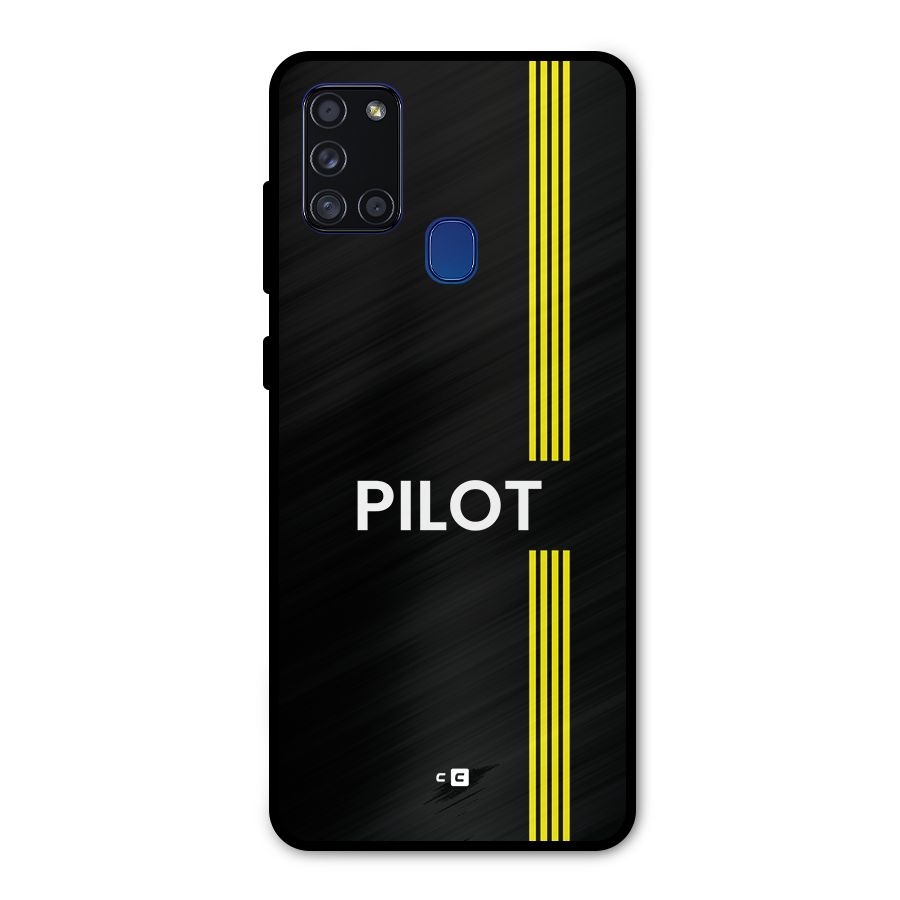 Pilot Stripes Metal Back Case for Galaxy A21s