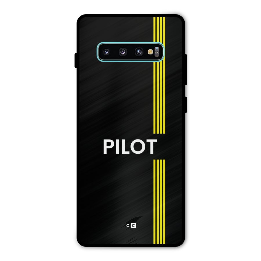 Pilot Stripes Metal Back Case for Galaxy S10 Plus