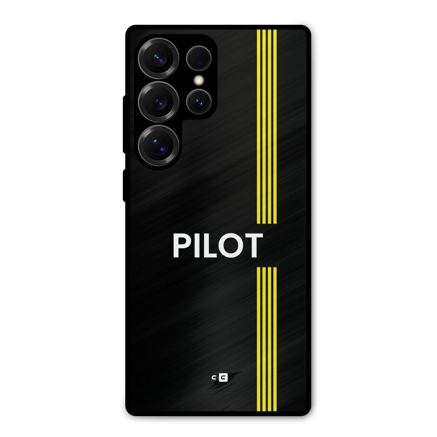 Pilot Stripes Metal Back Case for Galaxy S25 Ultra