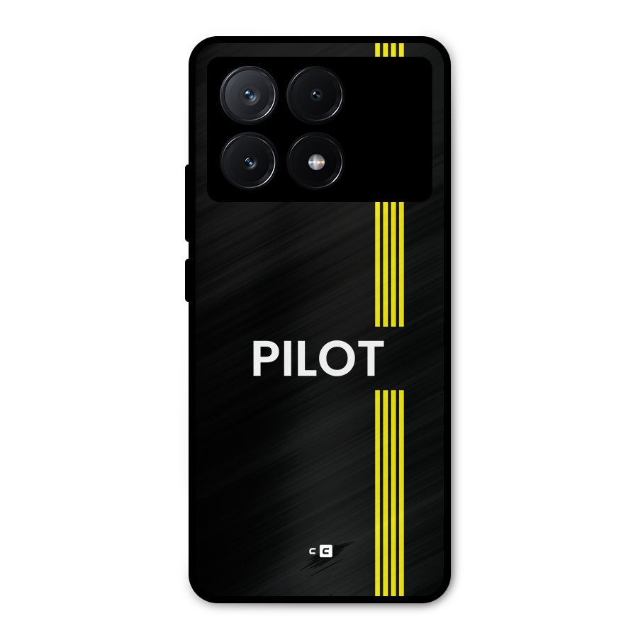 Pilot Stripes Metal Back Case for Poco X6 Pro