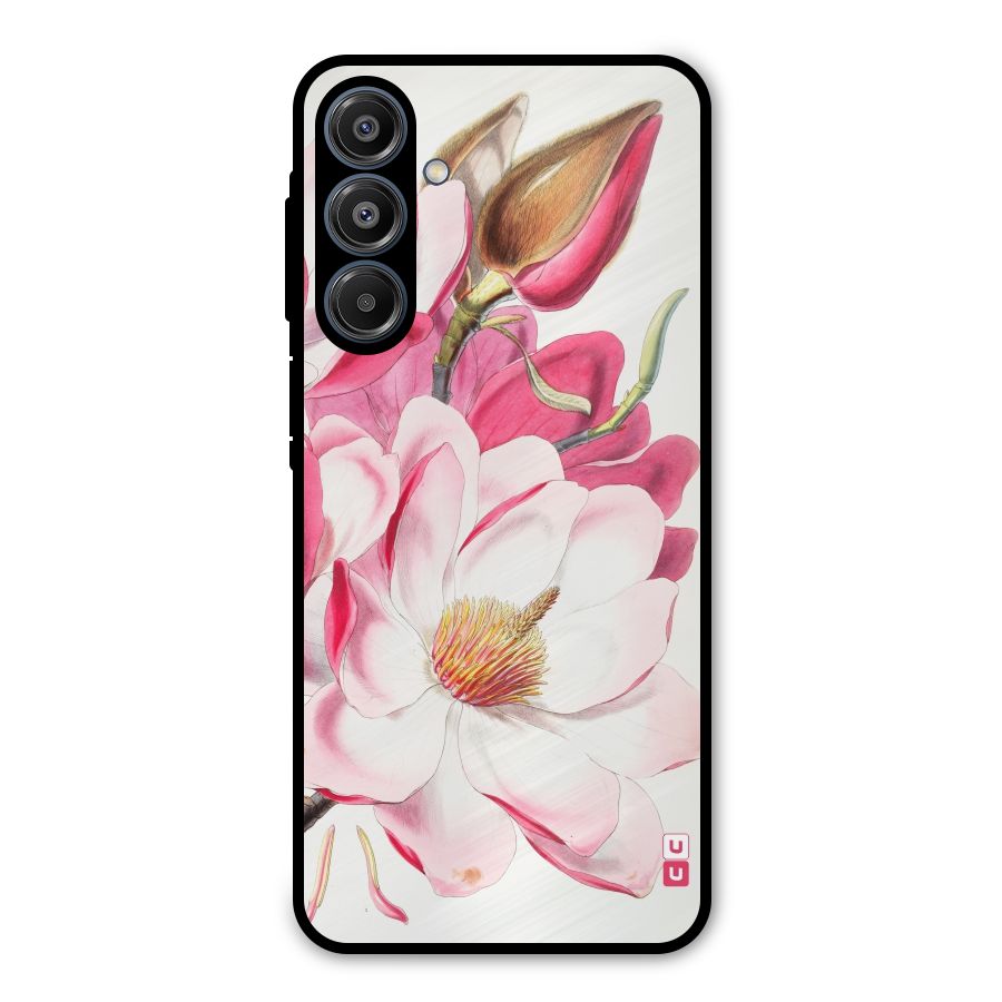 Pink Beautiful Flower Metal Back Case for Galaxy A16 5G