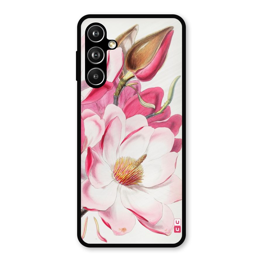 Pink Beautiful Flower Metal Back Case for Galaxy F54