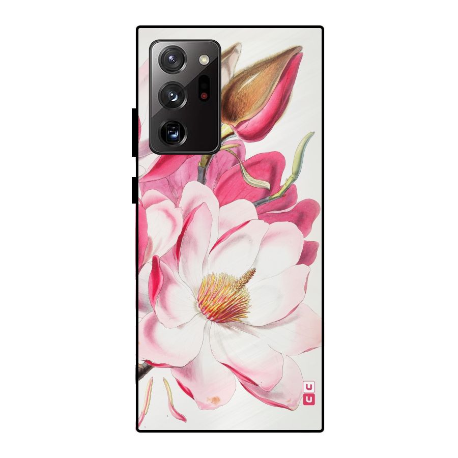 Pink Beautiful Flower Metal Back Case for Galaxy Note 20 Ultra