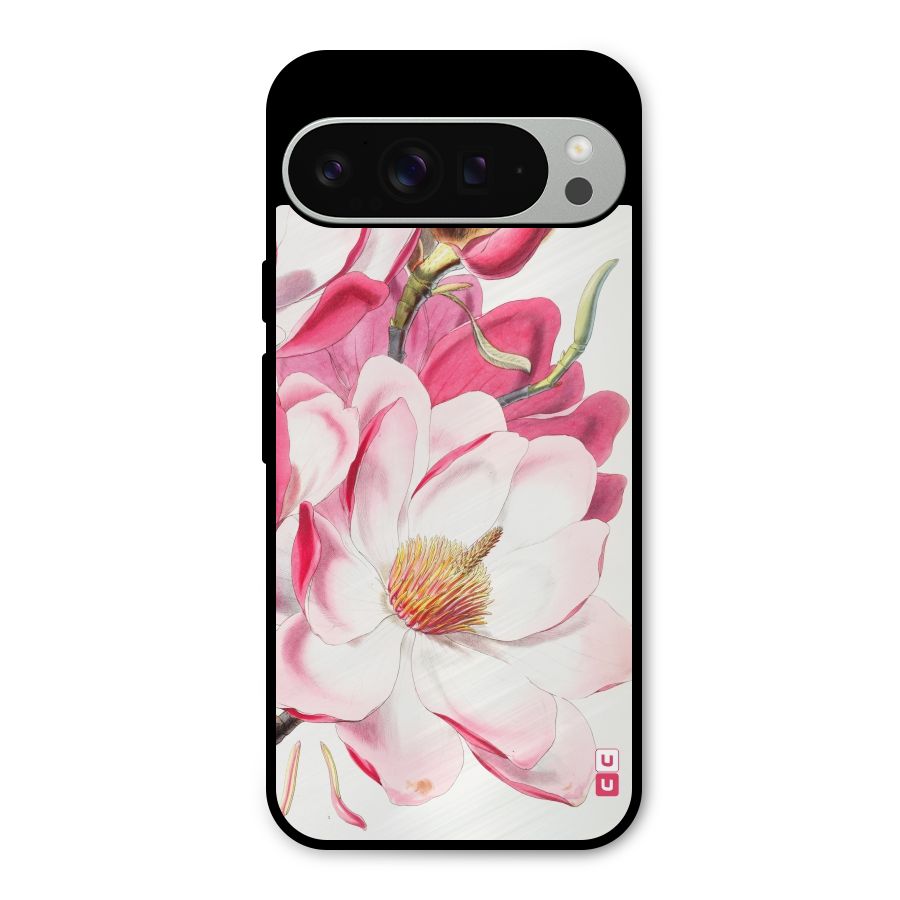 Pink Beautiful Flower Metal Back Case for Google Pixel 9 Pro XL