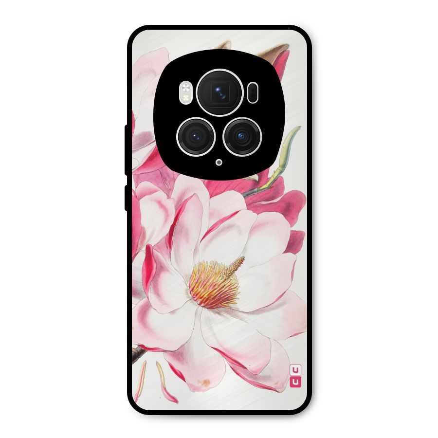 Pink Beautiful Flower Metal Back Case for Honor Magic6 Pro
