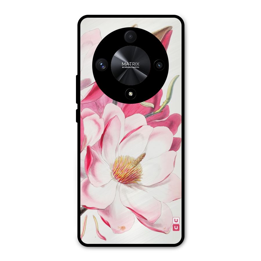 Pink Beautiful Flower Metal Back Case for Honor X9b