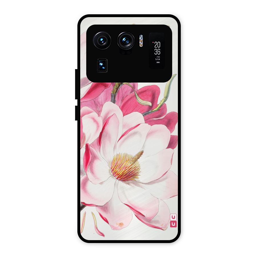 Pink Beautiful Flower Metal Back Case for Mi 11 Ultra