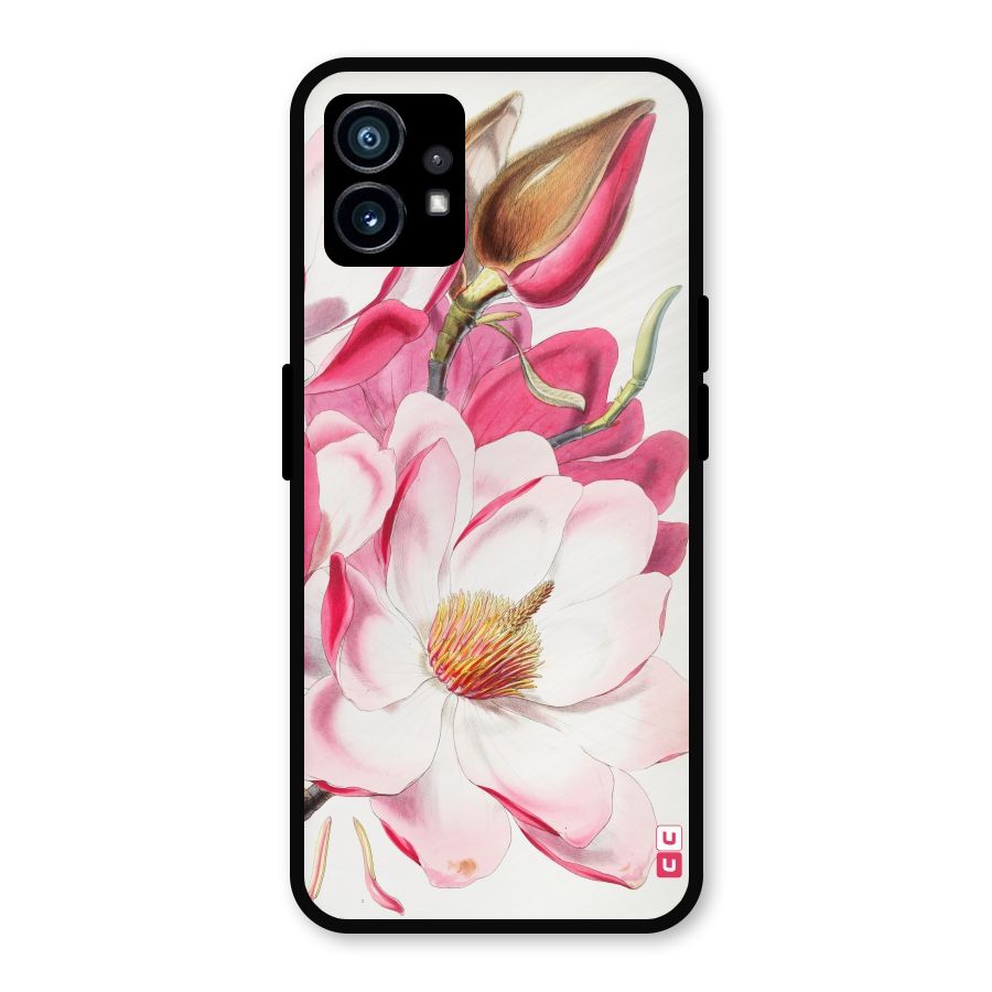 Pink Beautiful Flower Metal Back Case for Nothing Phone 1